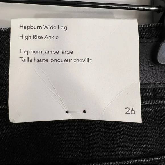 NWT DL1961 premium denim Hepburn wide leg high rise ankle jeans in Lark black 26 - Picture 13 of 17